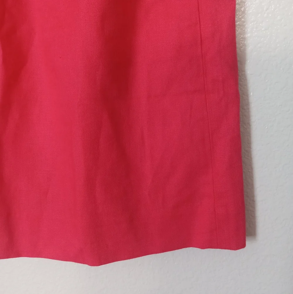 J.Crew Casual Lined Coral Red Linen Blend Mini Skirt A-line NWT